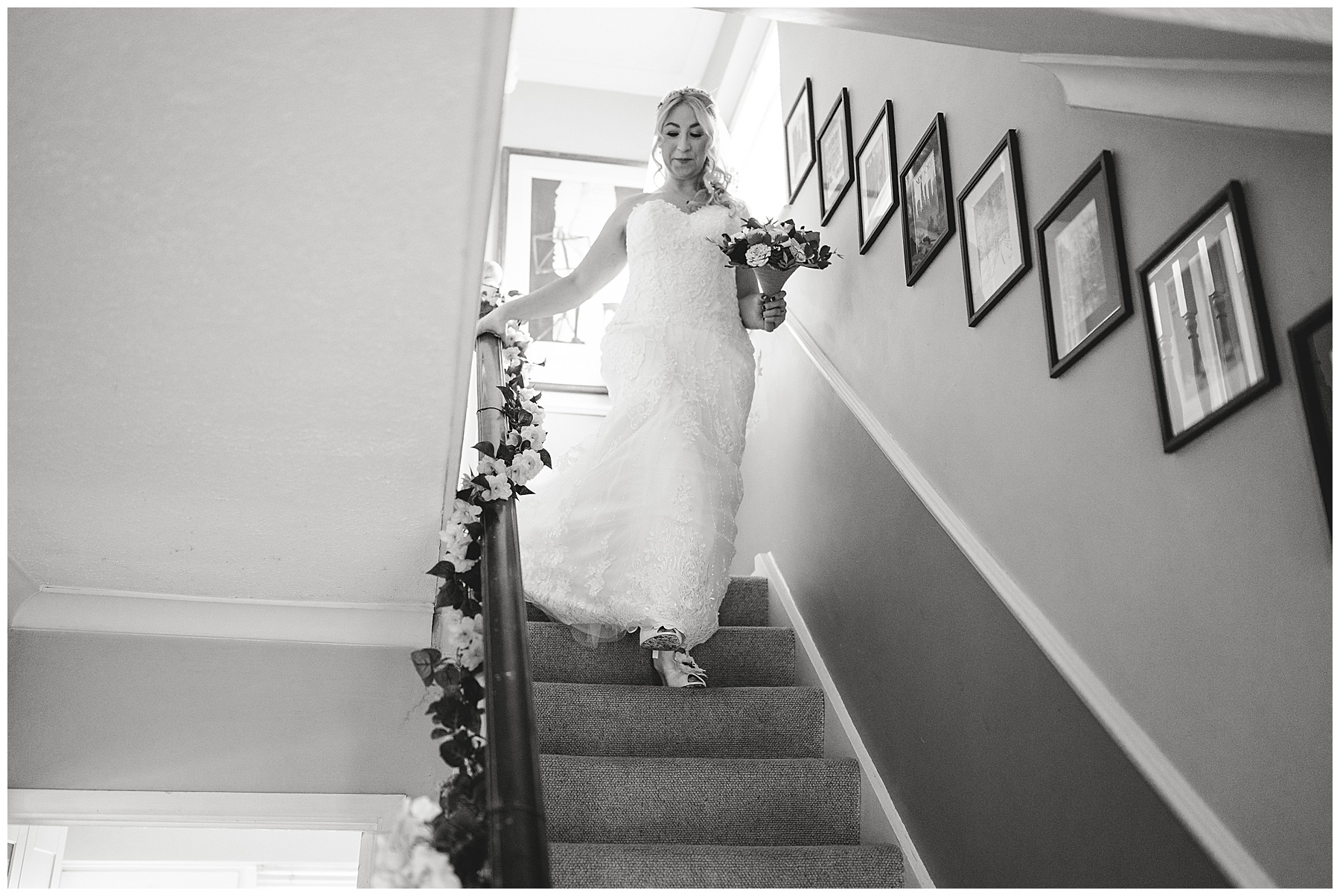 Bride Walking Down Stairs