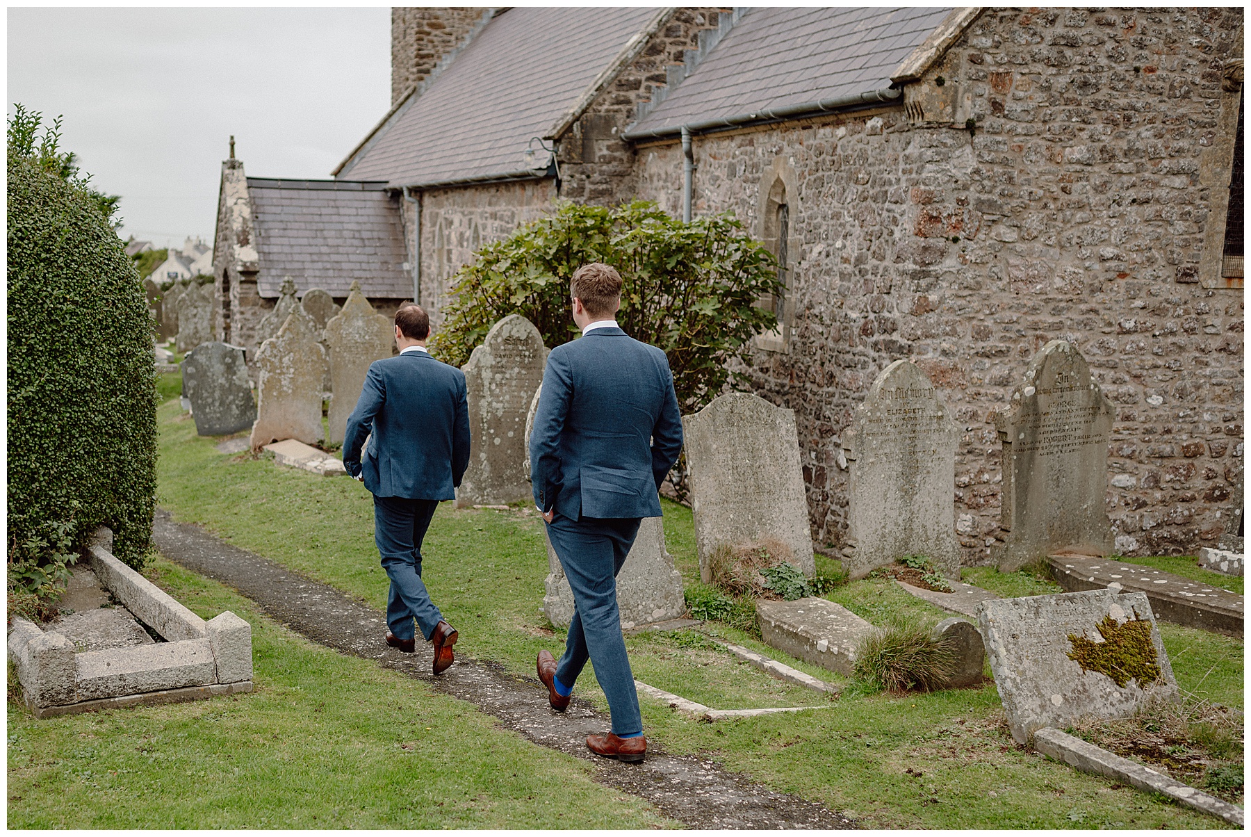 Groom Arriving at Rhossili Church Gower