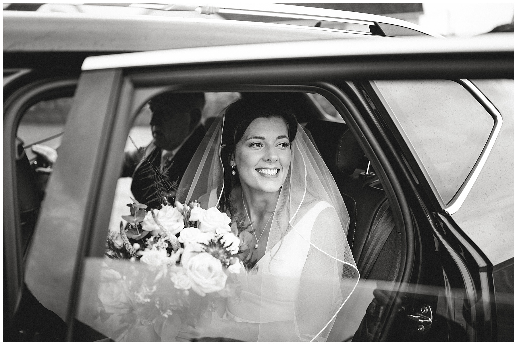 Bride Arriving in Wedding Car