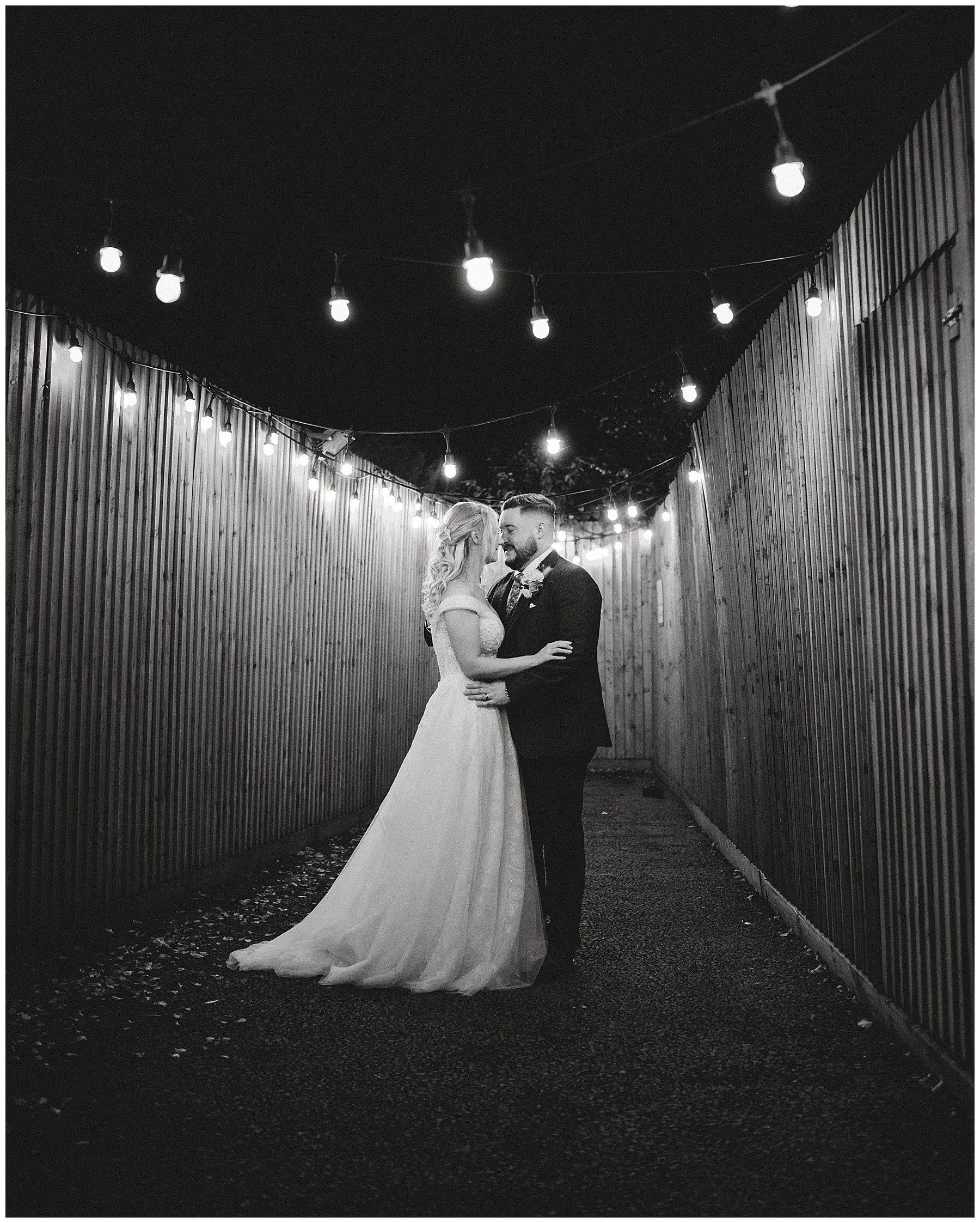 Wedding Photos Under Fairy Lights