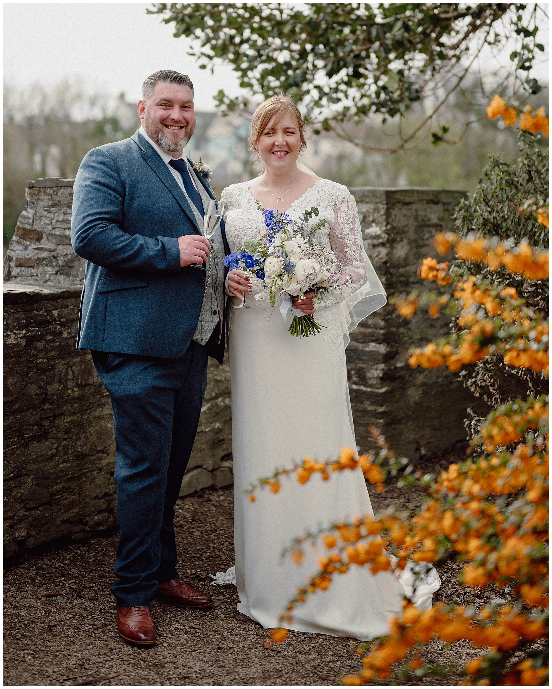 Wedding Photos of Bride & Groom at Cardigan Castle