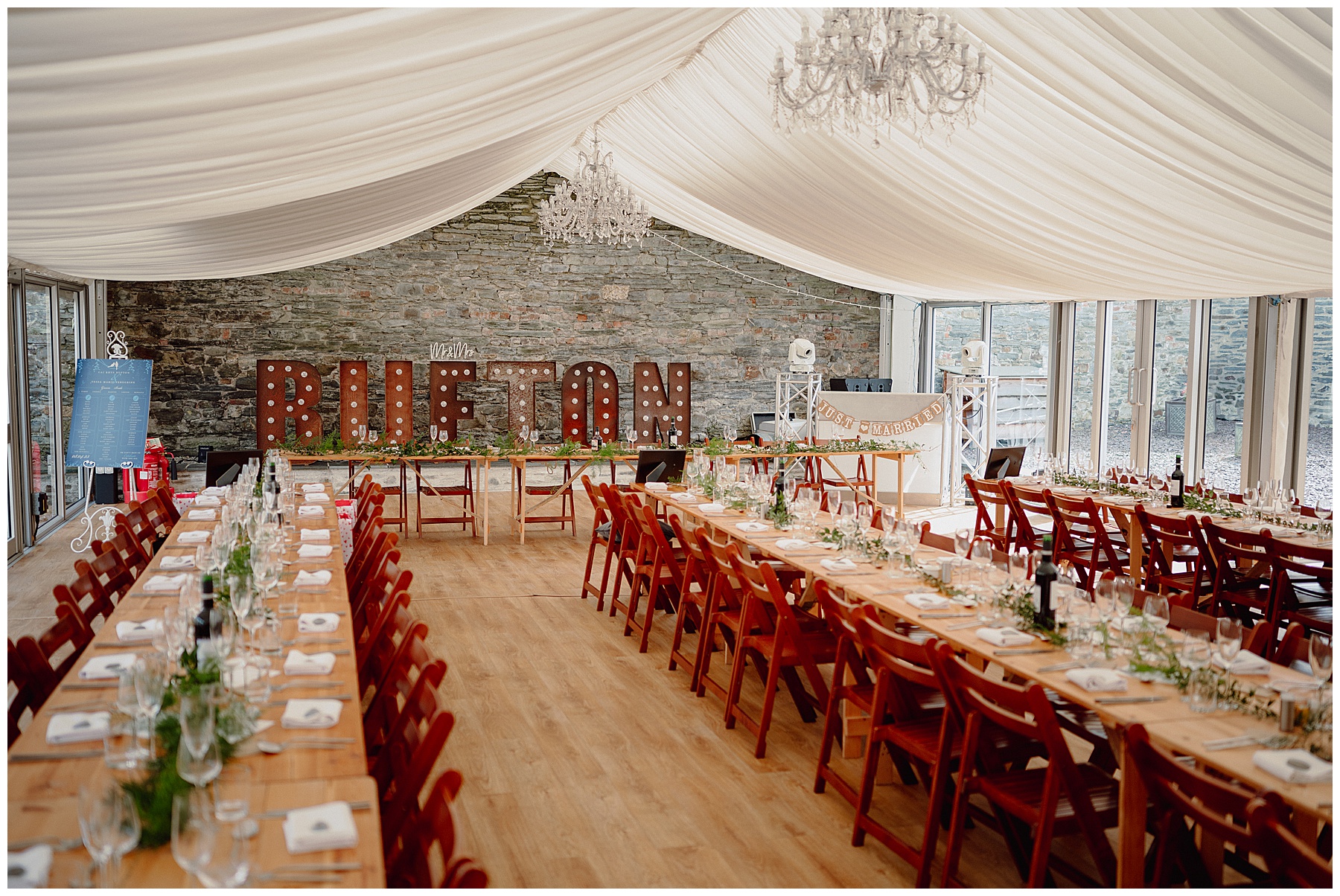 Wedding Reception Details at Cardigan Castle