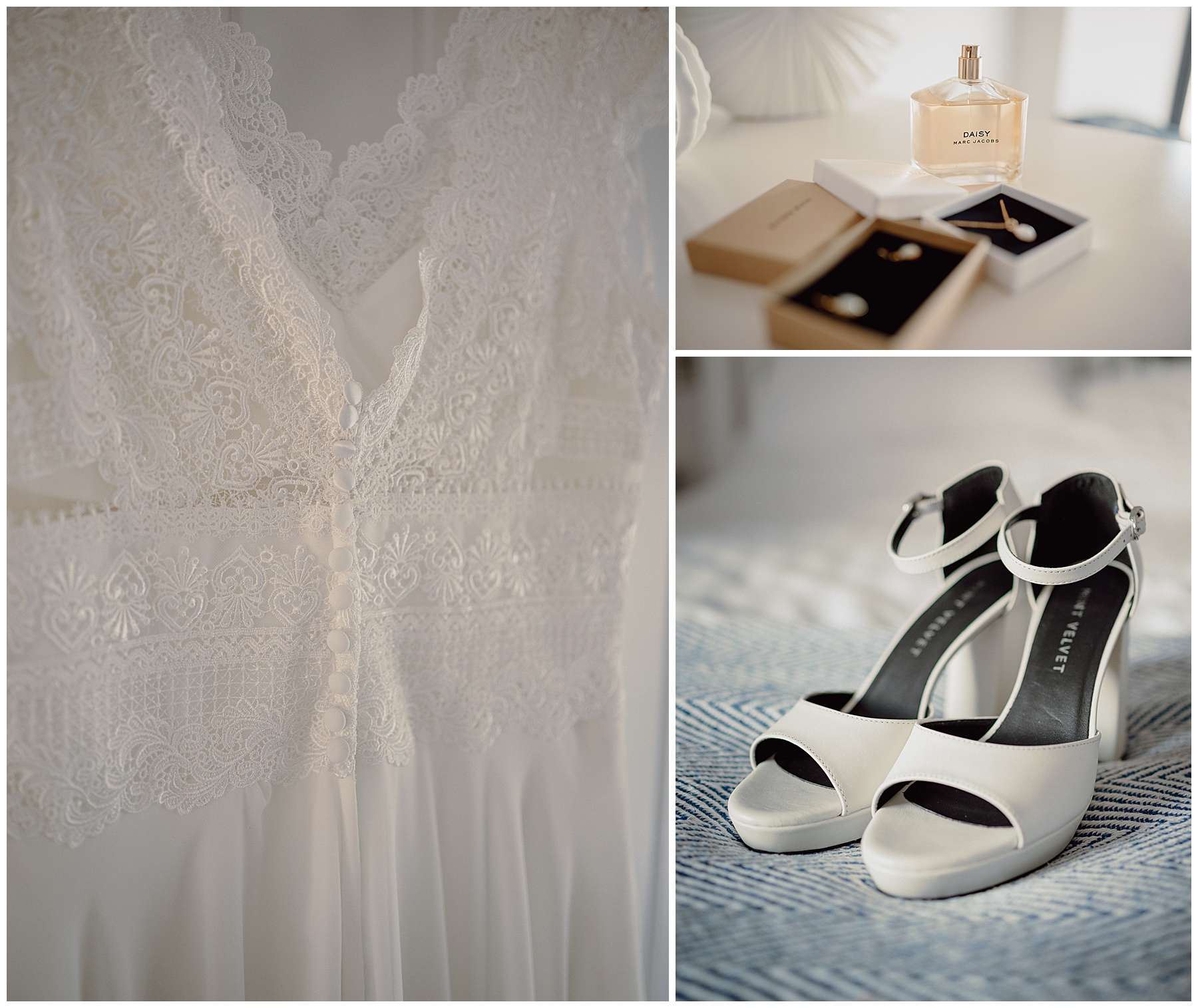 Wedding Dress Detail and Shoes