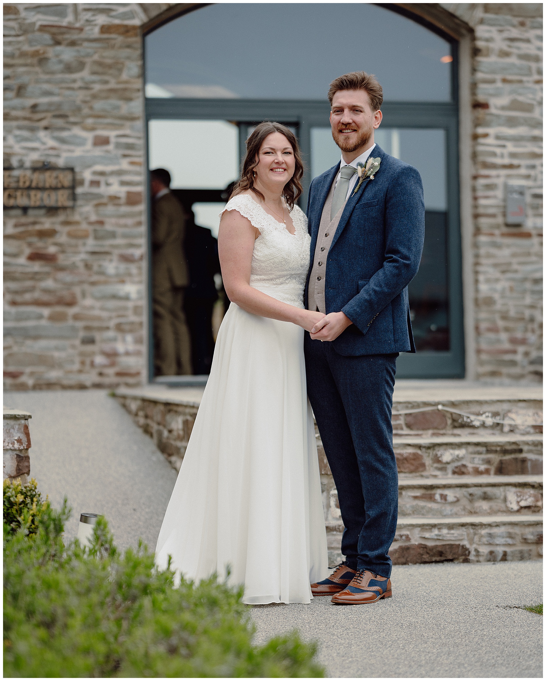 Courtyard Wales Wedding Photos with Bride & Groom