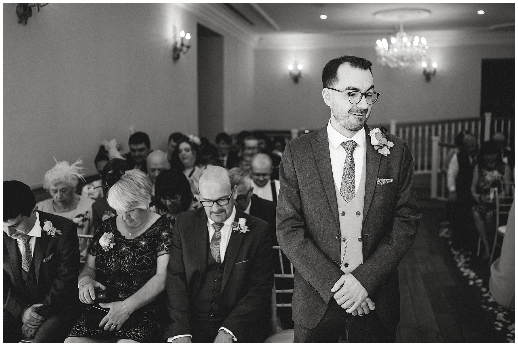 Nervous Groom at Bryngarw Wedding Ceremony