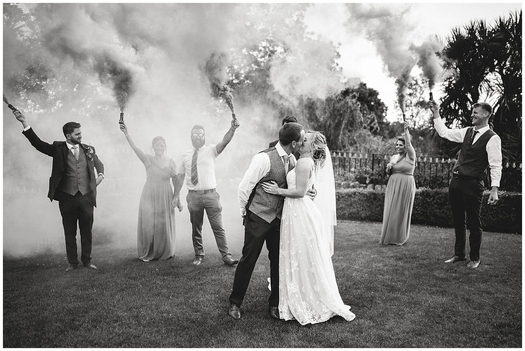 Smoke Bombs at Gower Wedding
