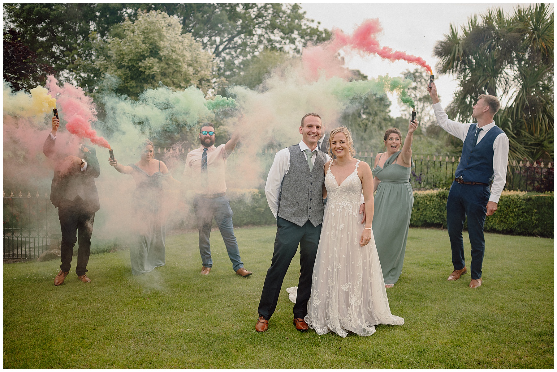 Smoke Bombs at Gower Wedding