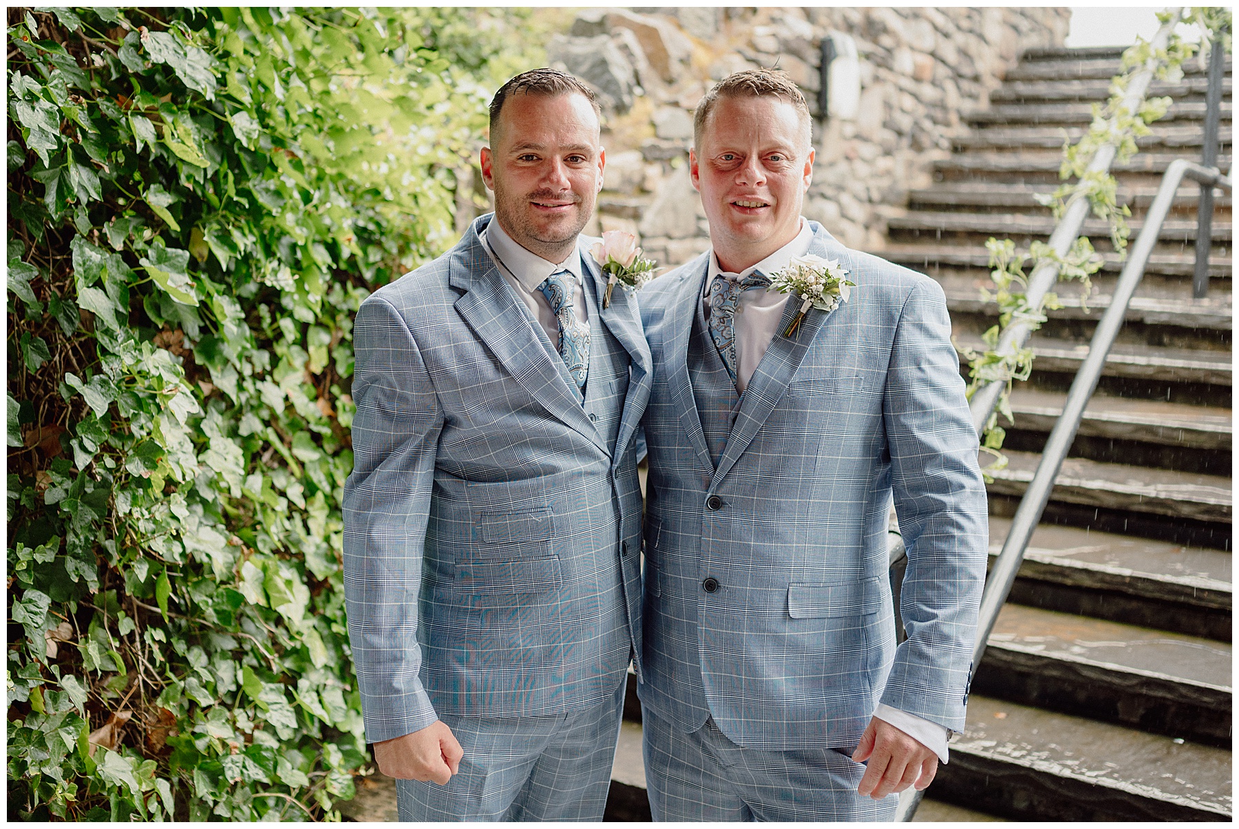 Groom and Best Man at Canada Lodge & Lake
