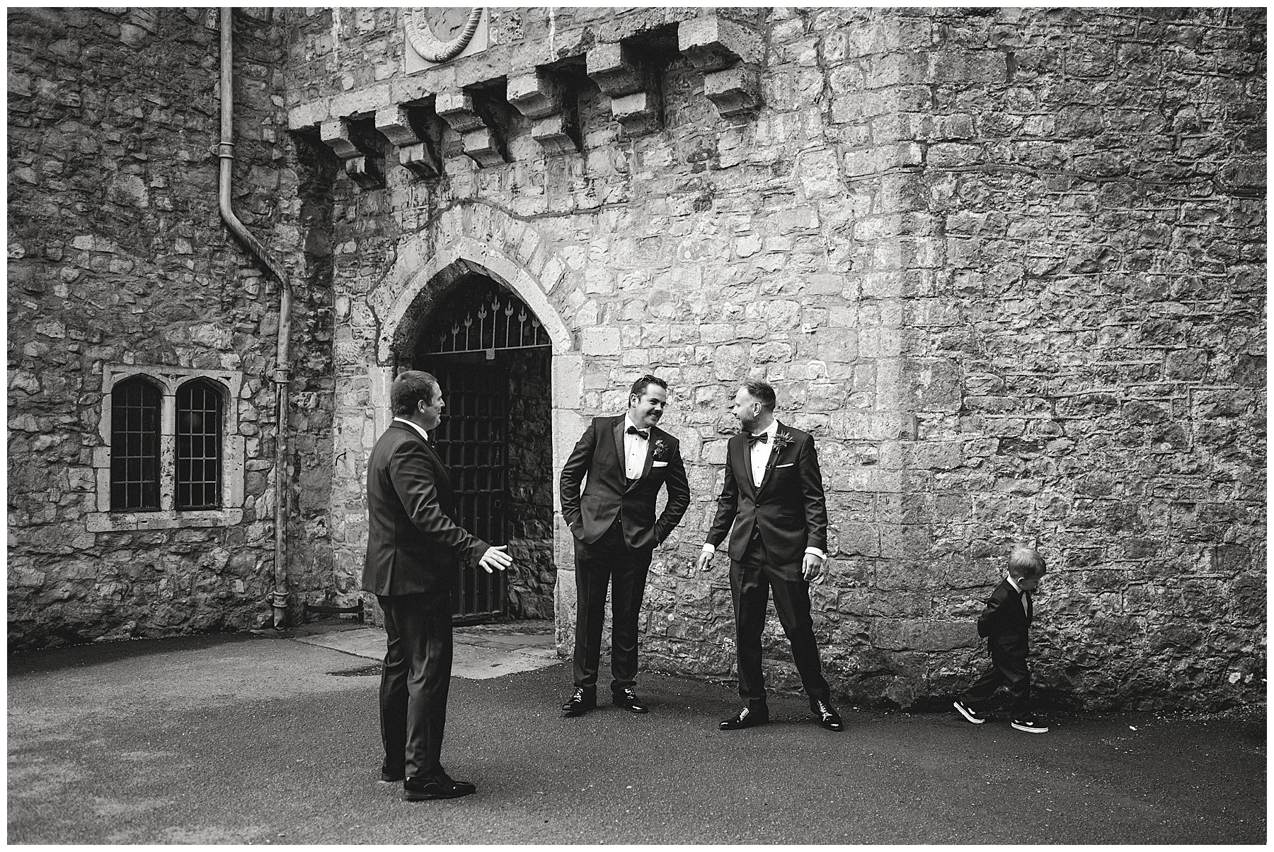 Groomsmen at St Donat's Castle
