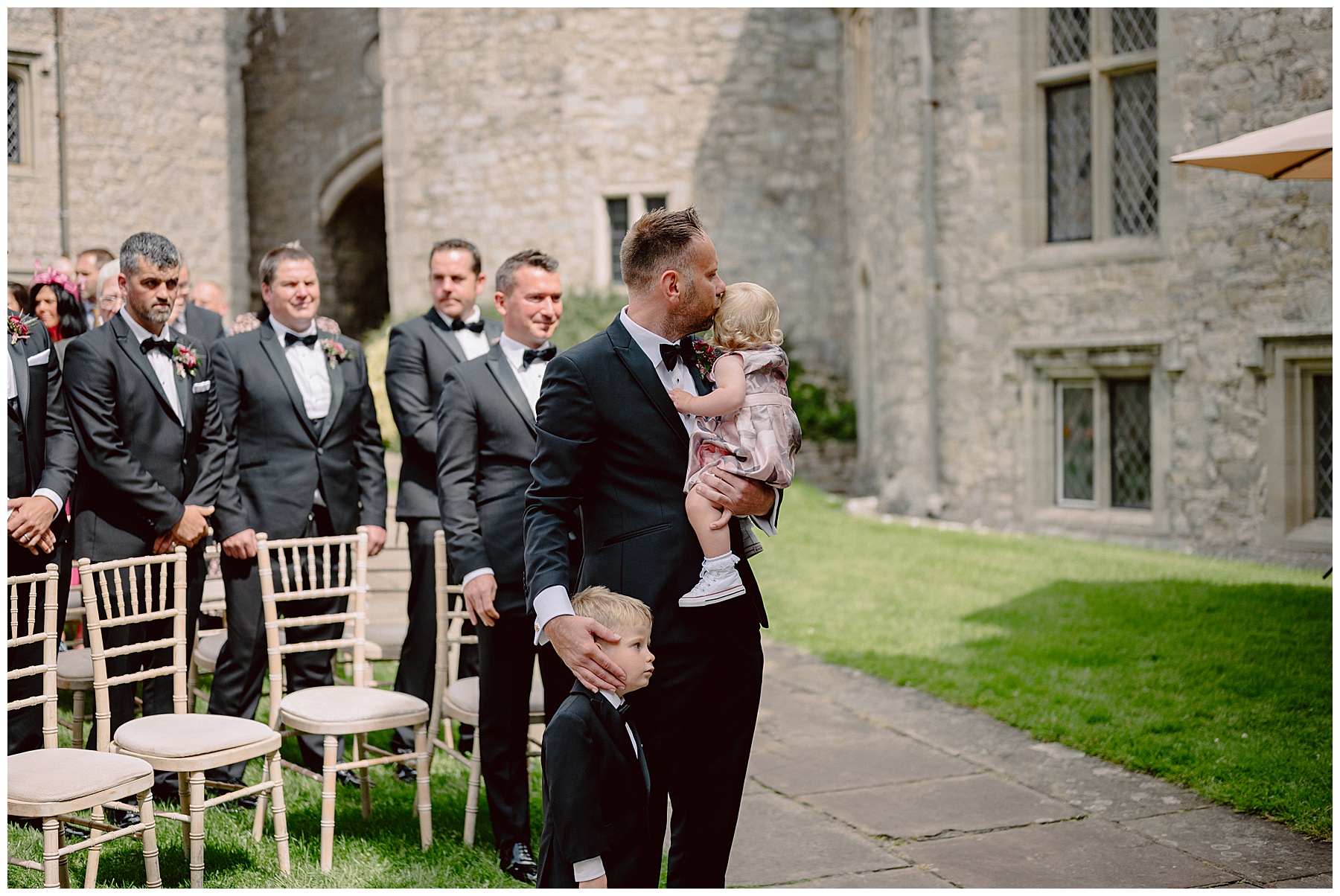 Groom and Children at Wedding