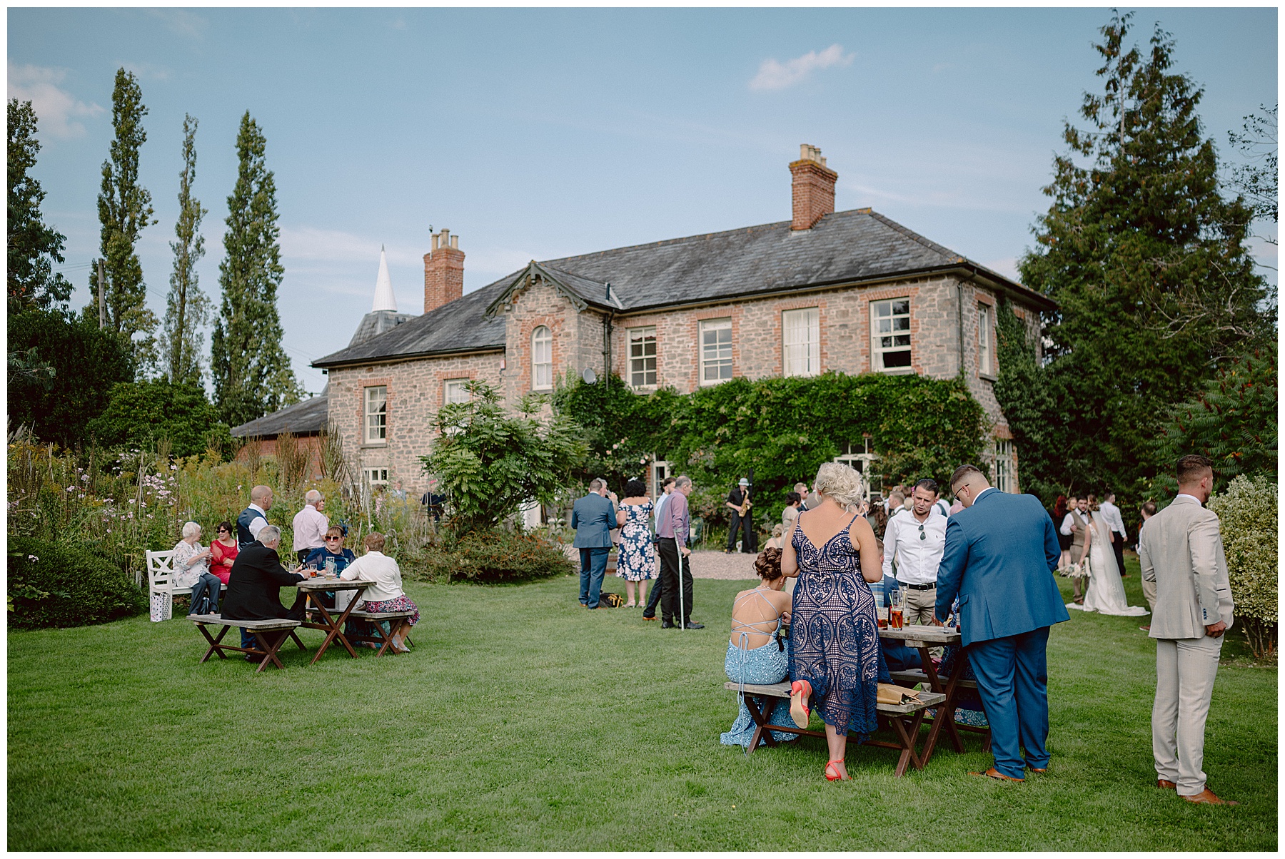 Guests Celebrating at Lyde Court Wedding