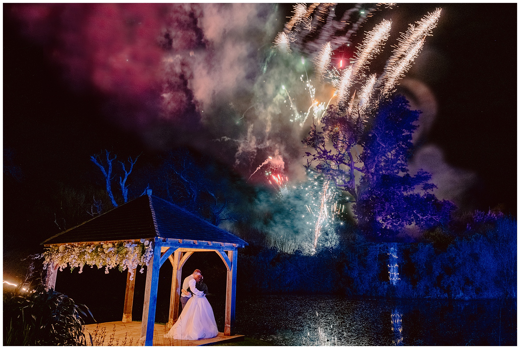 Wedding Fireworks at Oldwalls Gower