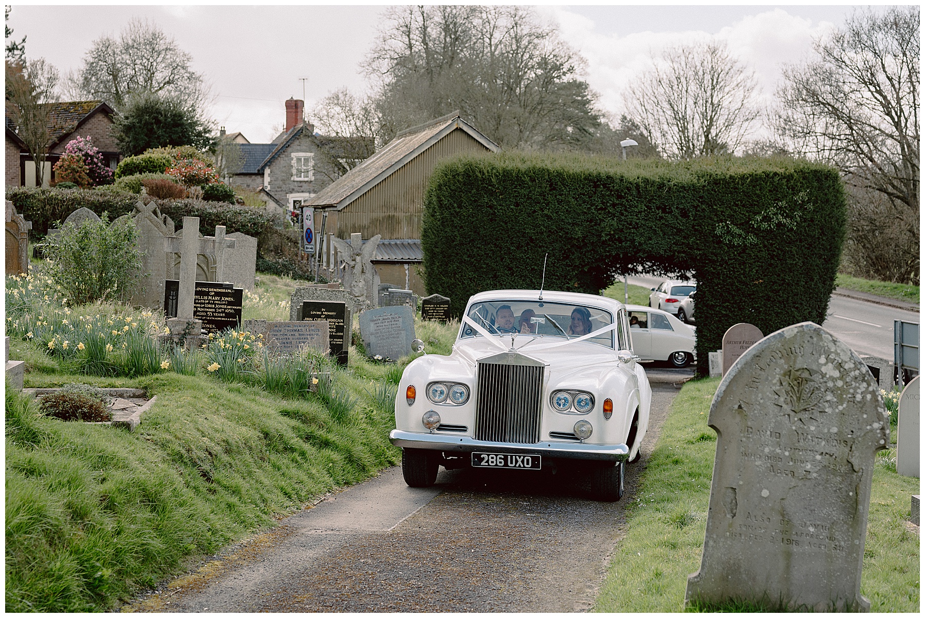 Bride Arriving at St Peter's Church Glasbury