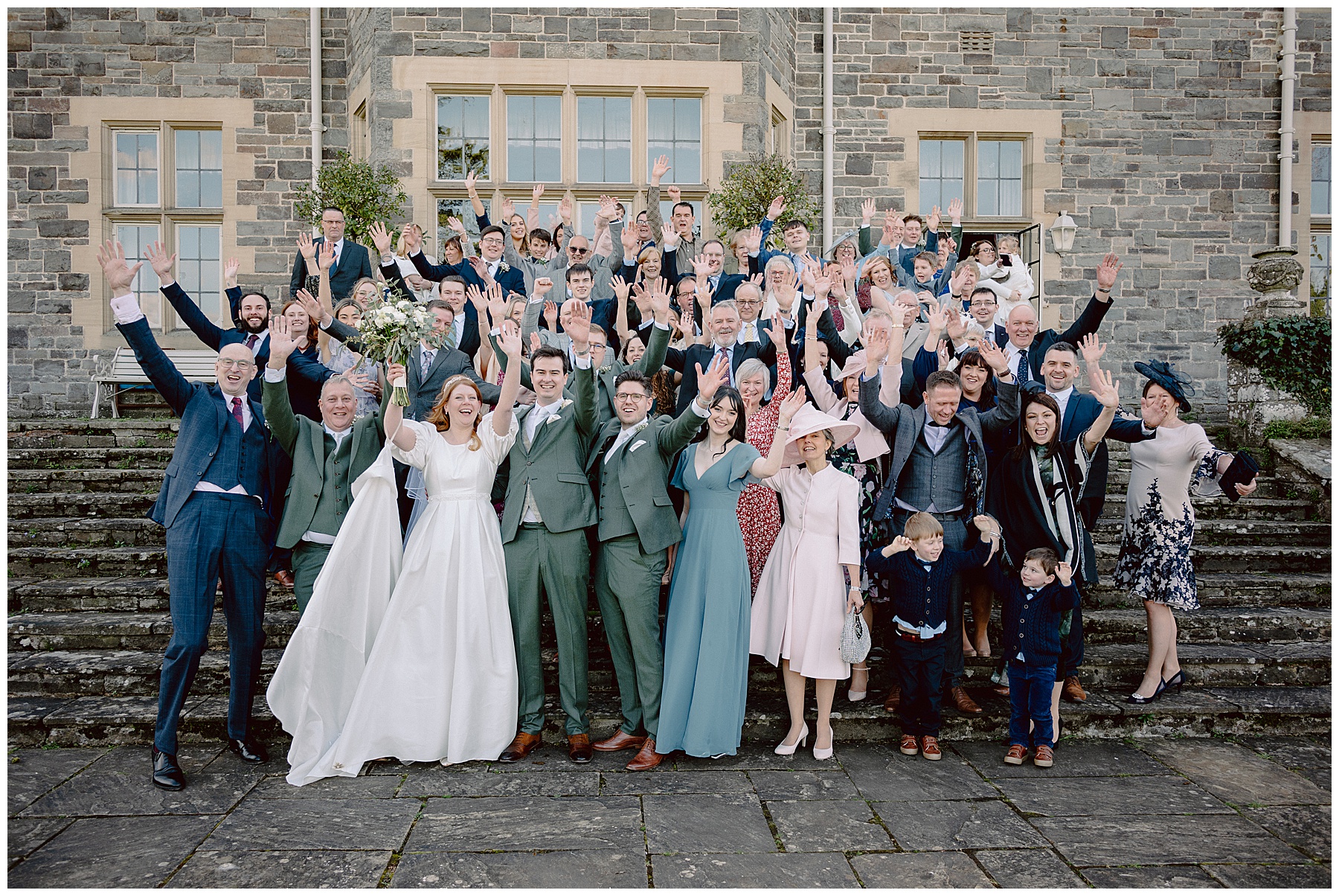 Wedding Guests at Llangoed Hall Brecon